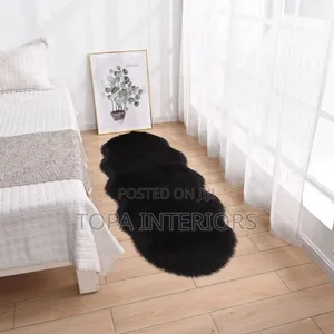 Fluffy Bedside and Dashboard Rugs - Black
