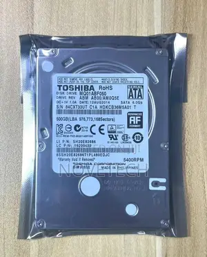 Toshiba 500GB 2.5" Hard Disk ya Laptop