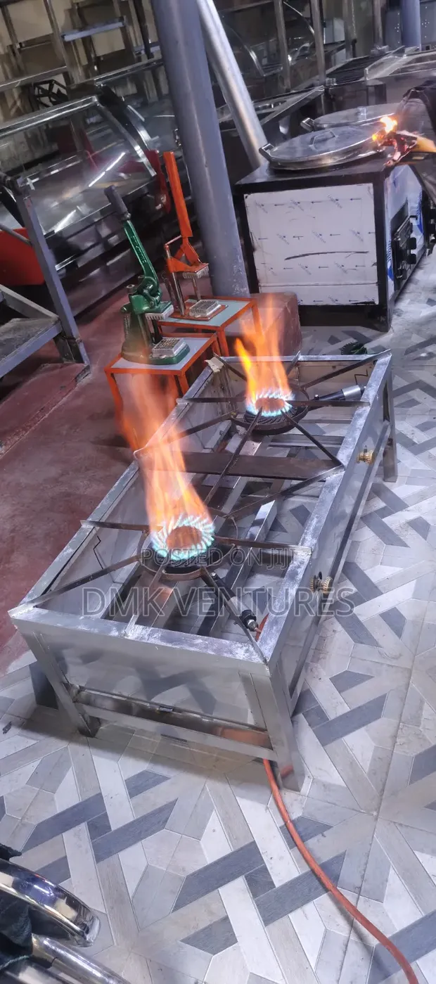 Commercial Stainless Steel Gas Cooker - 2 Burners - 1
