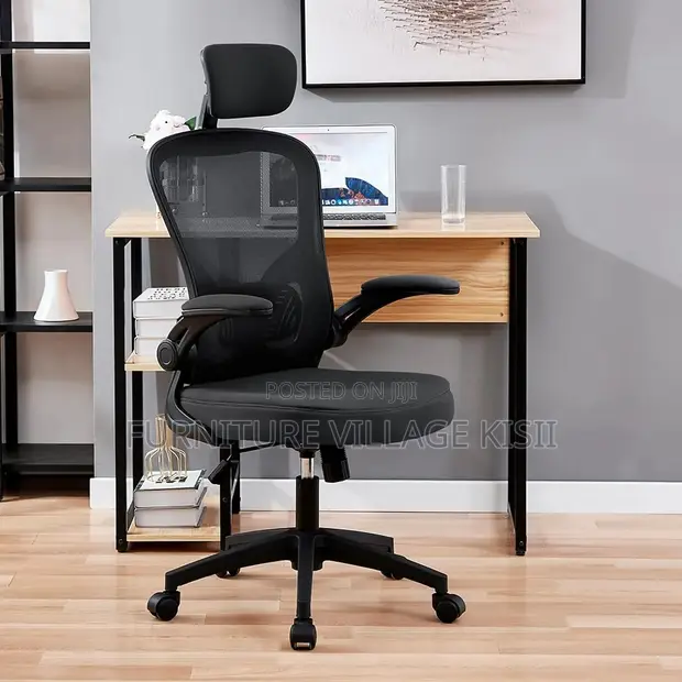Ergonomic Mesh Office Chair with Flip Arms - 1
