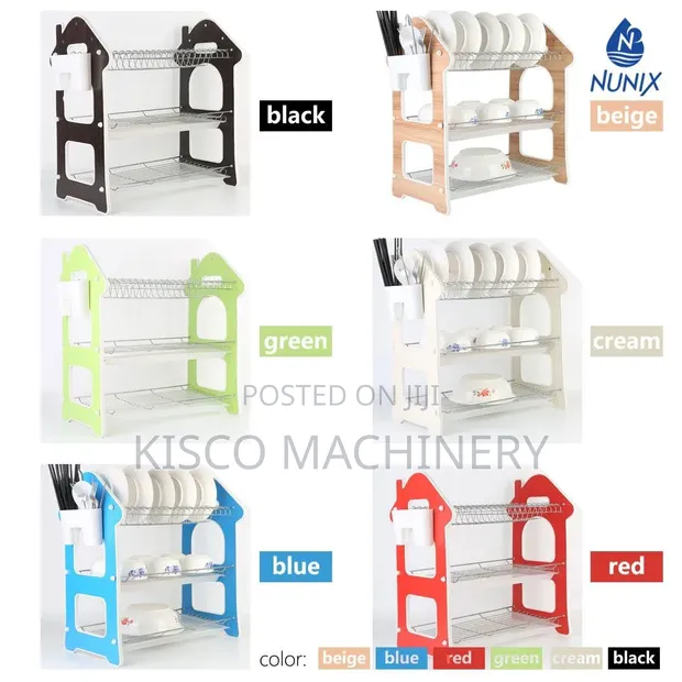 Three Tier Wooden Dish Rack - 1