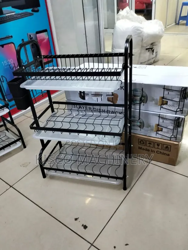 3-Tier High-Quality Carbon Steel Dish Rack - 1