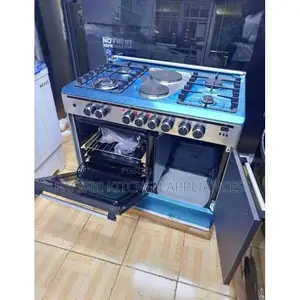 Haier 60x90cm Cooker ya Kusimama Bure - 4 Gas Burners + 2 Electric Hotplates