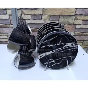Classy Ceramic Dinnerware Set - 6 Mugs & 6 Plates