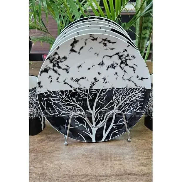 6 Pcs Decorated Ceramic Tree Plates Set - 1