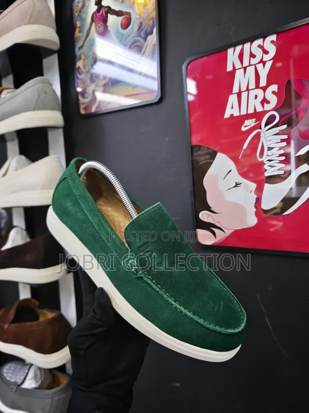 Green Boss Suede Slip-On Loafers - 1