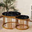 Meza ya Kahawa ya Vipande 2 vya Marble vinavyoingiliana - 2