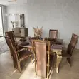 6 Seater Marble Dining Set - Modern Rectangular Table - 2