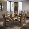 6 Seater Marble Dining Set - Modern Rectangular Table - 3