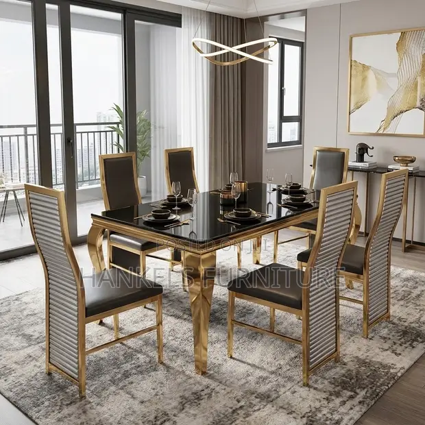 6 Seater Marble Dining Set - Premium Dining Furniture Nairobi - 1