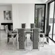 6 Seater Marble Dining Set - Modern Family Dining Table - 2