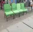 Green Church Chairs with R8 Under - 2
