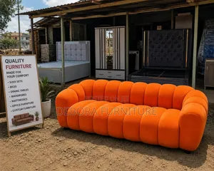 4-Seater Orange Bubble Sofa - Modern Design
