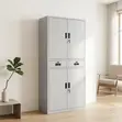 Kabati la Metali Milango 4 na Droo - Nyeupe - 4