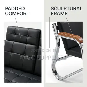 5-Seater Black Hospital Reception Sofa Set