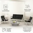 Sofa Set Nyeusi ya Viti 5 kwa Hospitali - 3