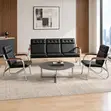 Sofa Set Nyeusi ya Viti 5 kwa Hospitali - 4