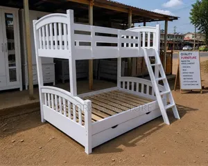 Frame ya Kitanda cha Bunk ya Mbao Nzito, Mpya kabisa, na Droo Chini ya Kitanda (Twin Juu ya Full)