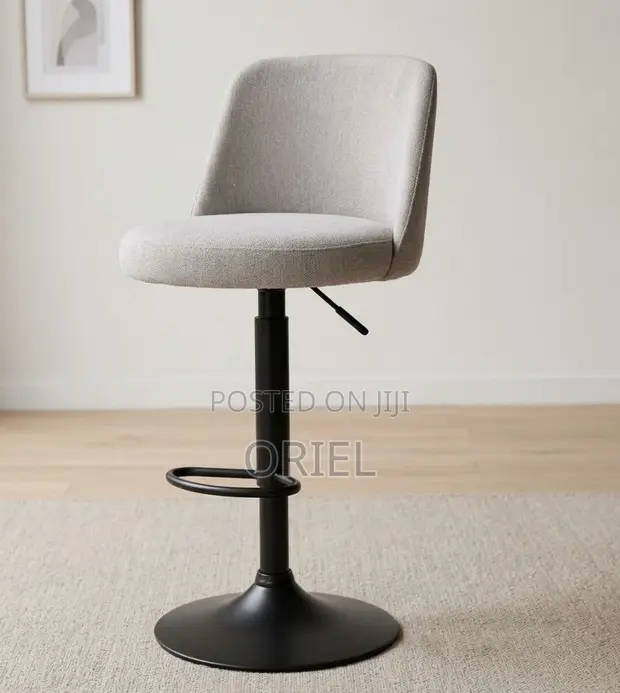 Modern Gray Height Adjustable Bar Stool - 1