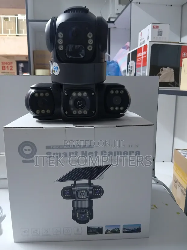 Three Lens Solar WiFi PTZ Security Camera - 1