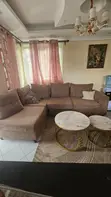 Sofa ya L-Shape Mpya ya Viti 5 na Meza ya Kahawa ya Marumaru - 2