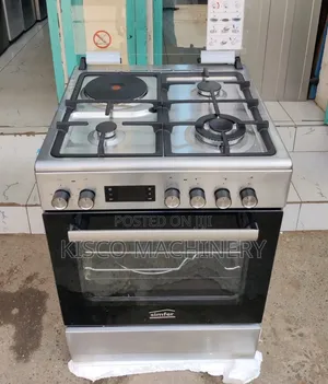 SIMFER Cooker 60x60cm: 3 Gas + 1 Umeme, Inox Grey