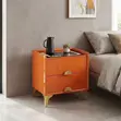 Meza ya Kando ya Kitanda ya Kisasa na Mwanga wa LED - Droo 2 - 1