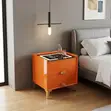 Meza ya Kando ya Kitanda ya Kisasa na Mwanga wa LED - Droo 2 - 2