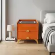 Meza ya Kando ya Kitanda ya Kisasa na Mwanga wa LED - Droo 2 - 3
