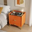 Meza ya Kando ya Kitanda ya Kisasa na Mwanga wa LED - Droo 2 - 4