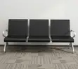 3-Seater Full Leather Padded Office Bench - 1