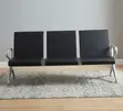3-Seater Full Leather Padded Office Bench - 2
