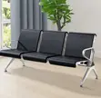 3-Seater Full Leather Padded Office Bench - 3