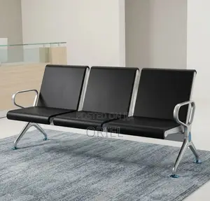 3-Seater Full Leather Padded Office Bench