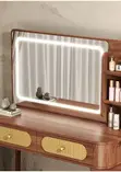 Modern Brown Dressing Table with LED Lights - 2