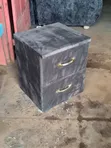 Luxury Charcoal Grey Velvet Bedside Drawer - 1