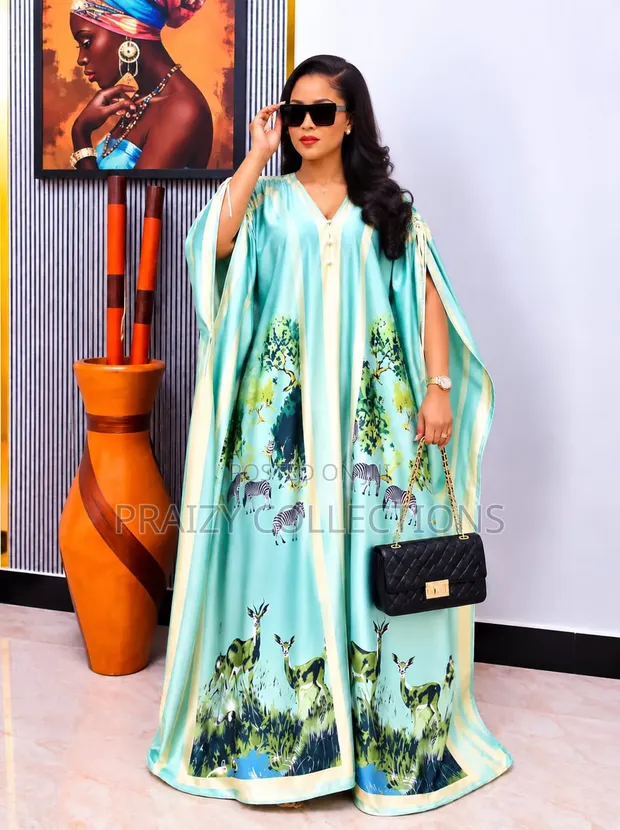 Dera ya Silk ya Prints za Kiafrika - Free Size - 1