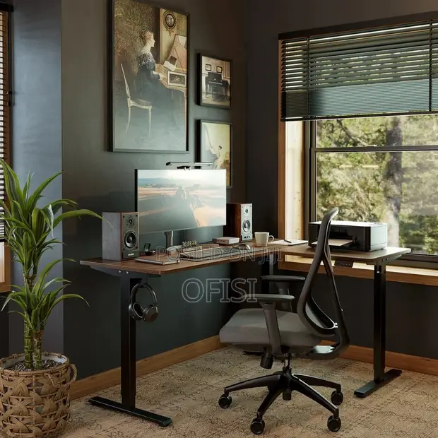 140cm L-Shaped Standing Desk ya Umeme (Dual Motor) - 1
