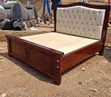 Kitanda cha Mbao Imara cha Premium chenye Kichwa cha Kichwa cha Upholstered - 2