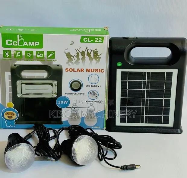 Solar Emergency Lamp with 2 Bulbs & Phone Charging - 1