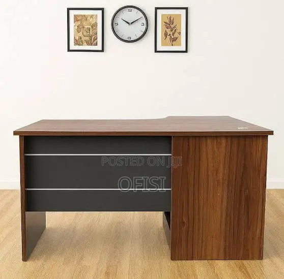1.6m L-Shaped Executive Office Table with Drawers - 1