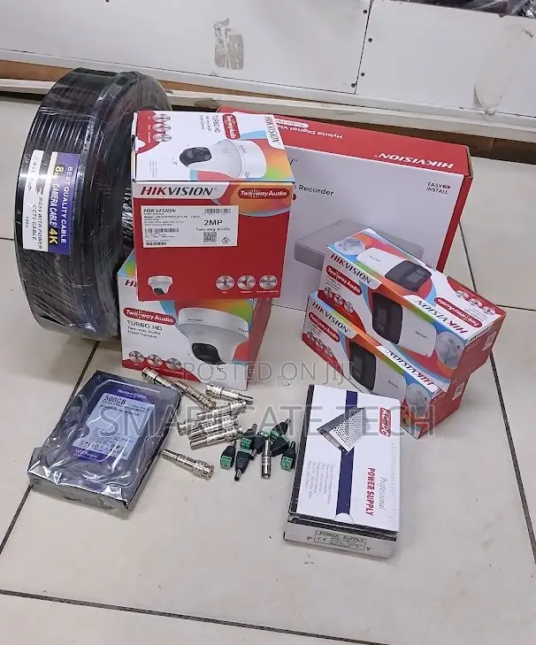 Hikvision 4-Camera CCTV Kit (2 Dome + 2 Bullet) with Two-Way Audio - 1