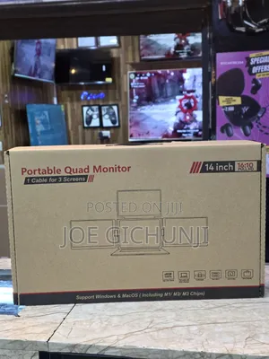 Portable 14-Inch Quad Monitor Screen Extender