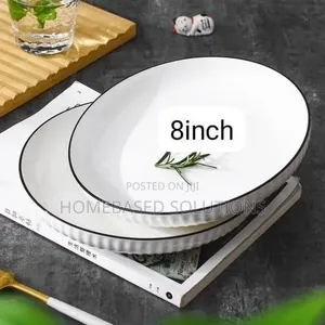 8-Inch Ceramic Concise Side Plates - Set of 6