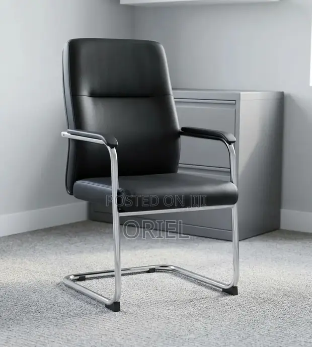 Kiti cha Wageni cha Ofisi cha Ngozi cha Ergonomic - 1