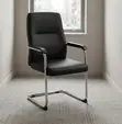 Kiti cha Wageni cha Ofisi cha Ngozi cha Ergonomic - 2