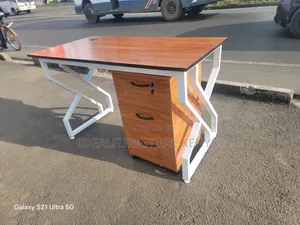 Kikao cha Kisasa cha Ofisi cha 1.2M chenye Mobile Pedestal ya Droo 3 - Muundo wa Miguu-X