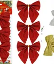 Seti ya Vipande 3 vya Ribbon za Krismasi Nyekundu Zenye Mng'aro - 1