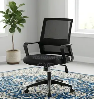 Adjustable Mid-Back Office Chair - Black