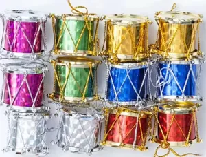 12pcs Set Colorful Mini Drum Hanging Ornaments